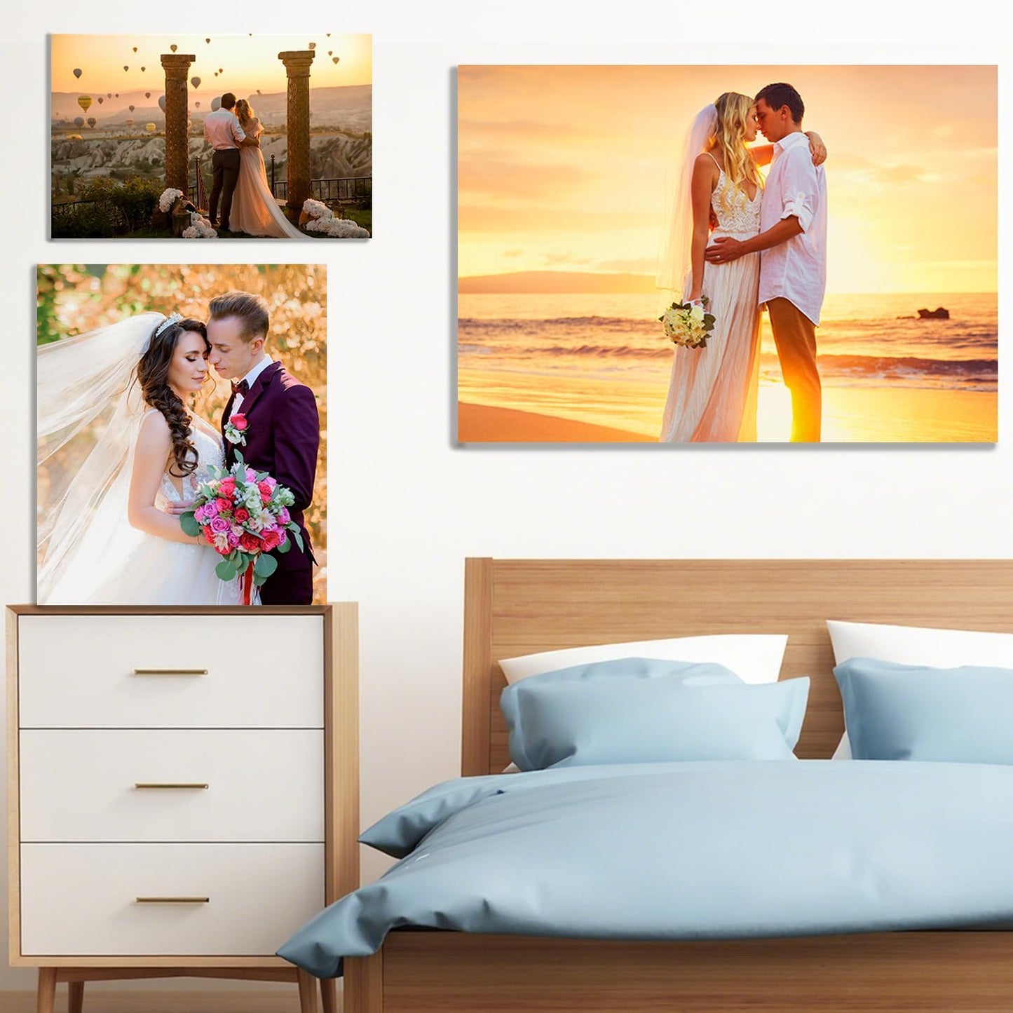 Ship Next Day - Custom Canvas Prints with Your Photos, Personalized Canvas with Pictures Print for Wall Art Bedroom, Customized Photo Gifts for Couple Men Women Mom Baby Dog Family - 12"W x 8"L