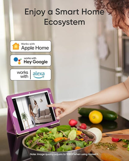 eufy Security Indoor Camera E30, Latest Generation, 4K UHD Security Camera, 360° Coverage, Color Night Vision, AI Detection for Human/Pet/Crying, Human/Pet Auto Tracking, Works with Homekit,Black