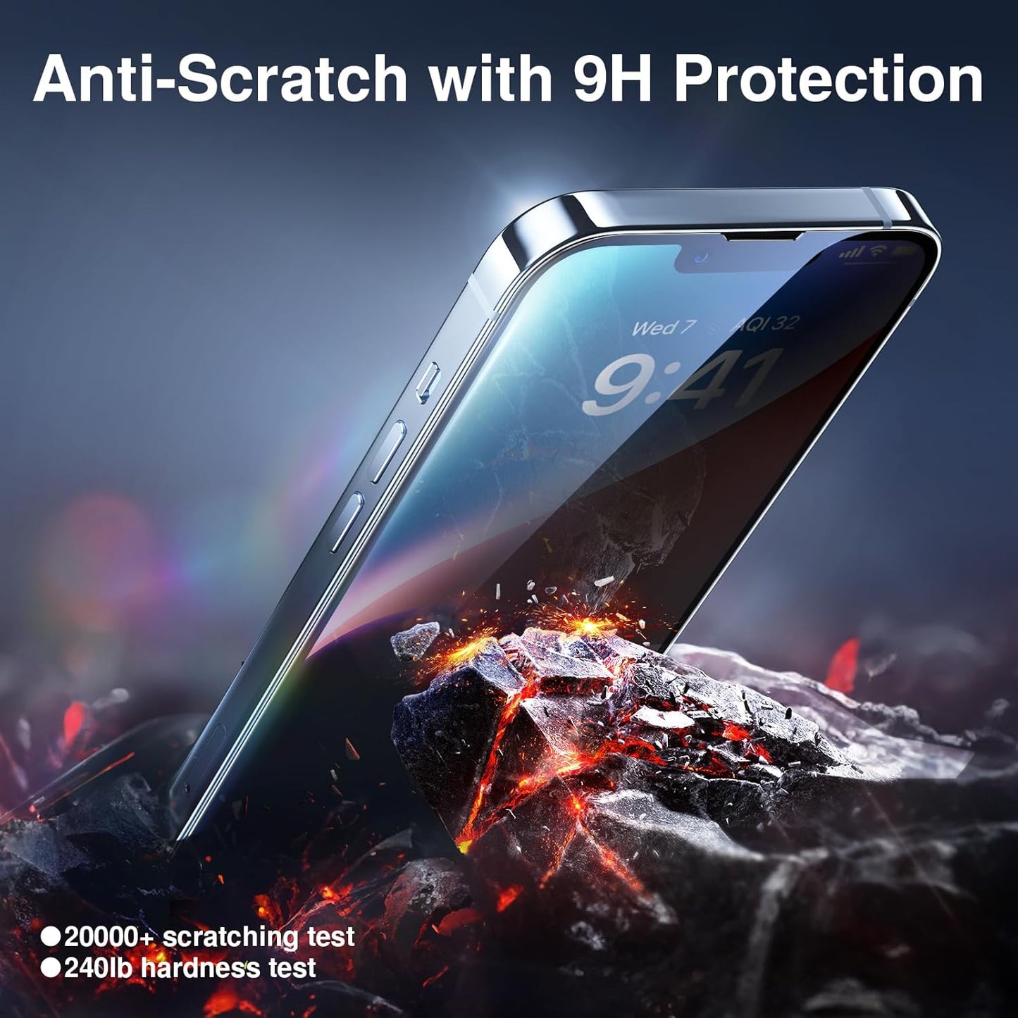 SMARTDEVIL 2+2Pack Privacy Screen Protector for iPhone 14 Pro Max with Camera Lens Protector,Shatterproof Tempered Glass [True 28°Anti Spy][9H Hardness][Auto Dust-Elimination Install][Bubble Free]