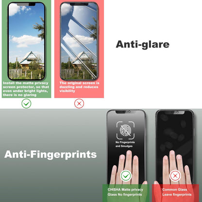 2 Pack Matte Privacy Screen Protector for iPhone 11 Pro Max and iPhon XS MAX 6.5-Inch Auto Dust Removal, No Bubbles,Anti-Spy Tempered Glass Film, Easy Installation