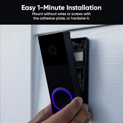 WYZE Wireless Duo Cam Video Doorbell (Chime Included), Battery Powered, 2K Full HD Video, 2 Cameras (People and Package), 2-Way Audio, Color Night Vision, Silver