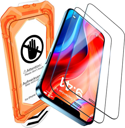 UniqueMe for iPhone 12 Pro Max Screen Protector - [Military Grade Shatterproof & 9H+ Hardness] Screen Protector 12 Pro Max Tempered Glass Full Coverage Protection, Easy Installation, 2 Packs