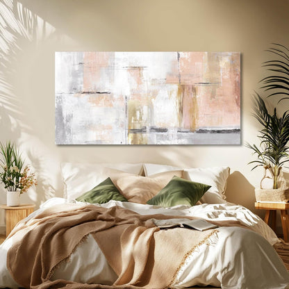 Gold Abstract Wall Art Decor Minimalist Oil Paintings 24"x48" Canvas Wall Art for Living Room Modern Framed Pictures for Wall Home Office for Women Ready to Hang