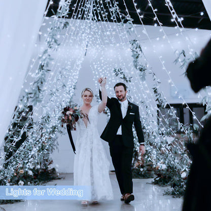 JMEXSUSS 800 LED White Christmas String Lights Outdoor, String Twinkle Lights Clear Wire Plug in for Tree Christmas Room Wedding Outside Decorations