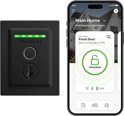 Kwikset Halo Touch Fingerprint Wi-Fi Smart Lock, Keyless Entry Door Deadbolt, Geofence Auto-Unlock, Grade AAA Certified, No Hub Required Easy Install, Matte Black Lifetime Finish Warranty