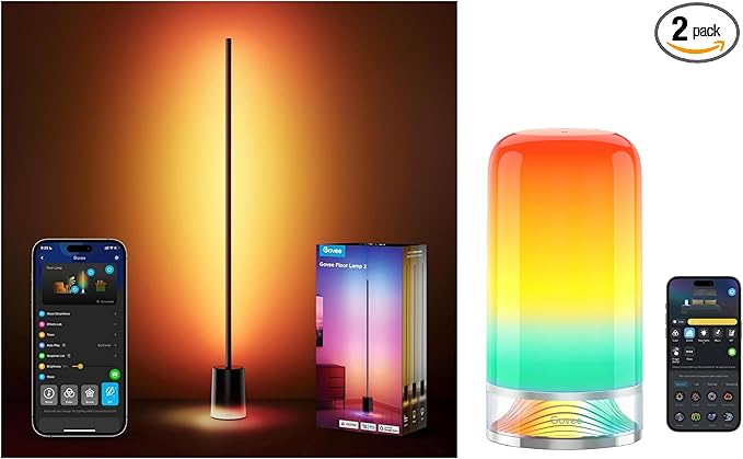 Govee RGBIC Smart Table Lamp 2 Bundle Floor Lamp 2 with Matter