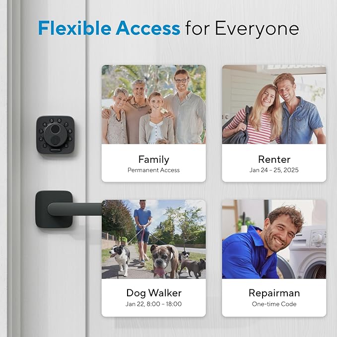 ULTRALOQ Bolt SE Smart Lock, Built-in Wi-Fi, Matter Over Thread, Works with Apple Home, Alexa, Google, 7-in-1 Keyless Entry Deadbolt with Fingerprint ID, App, Keypad, Remote Control, 18 Months Battery