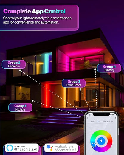 Sunco 5/6 Inch Smart Disk LED Flush Mount Ceiling Recessed Can Light for Living Room, Bedroom, App Controlled Compatible with Alexa and Google, Dimmable, 15W, RGB+5000K Daylight, 1200 LM ETL 4 Pack