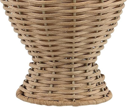 JONATHAN Y 20.5" Natural Wicker Table Lamp Set of 2, Bohemian Rustic Farmhouse Bedside Lamps for Living Room, Nightstand Desk Lamps with Beige Linen Shade, LED Bulbs Included JYL4041A-SET2