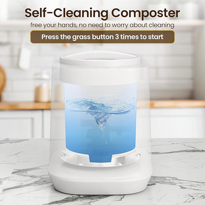 HEYNEMO 4L Electric Composter for Kitchen, Smart Compost Bin Outdoor/Indoor, Odorless Auto-Cleaning Countertop Composter Kitchen Bin, 3 Modes Food Waste Compost Machine with Safety Lock