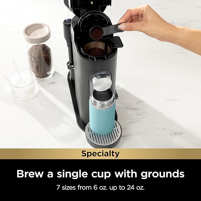 Ninja Pod & Grounds Specialty Single-Serve Coffee Maker bundled with the Blast Portable Blender, Cordless, 18oz. Vessel, Personal Blender for Shakes & Smoothies, Leakproof-Lid & Sip Spout (Renewed)