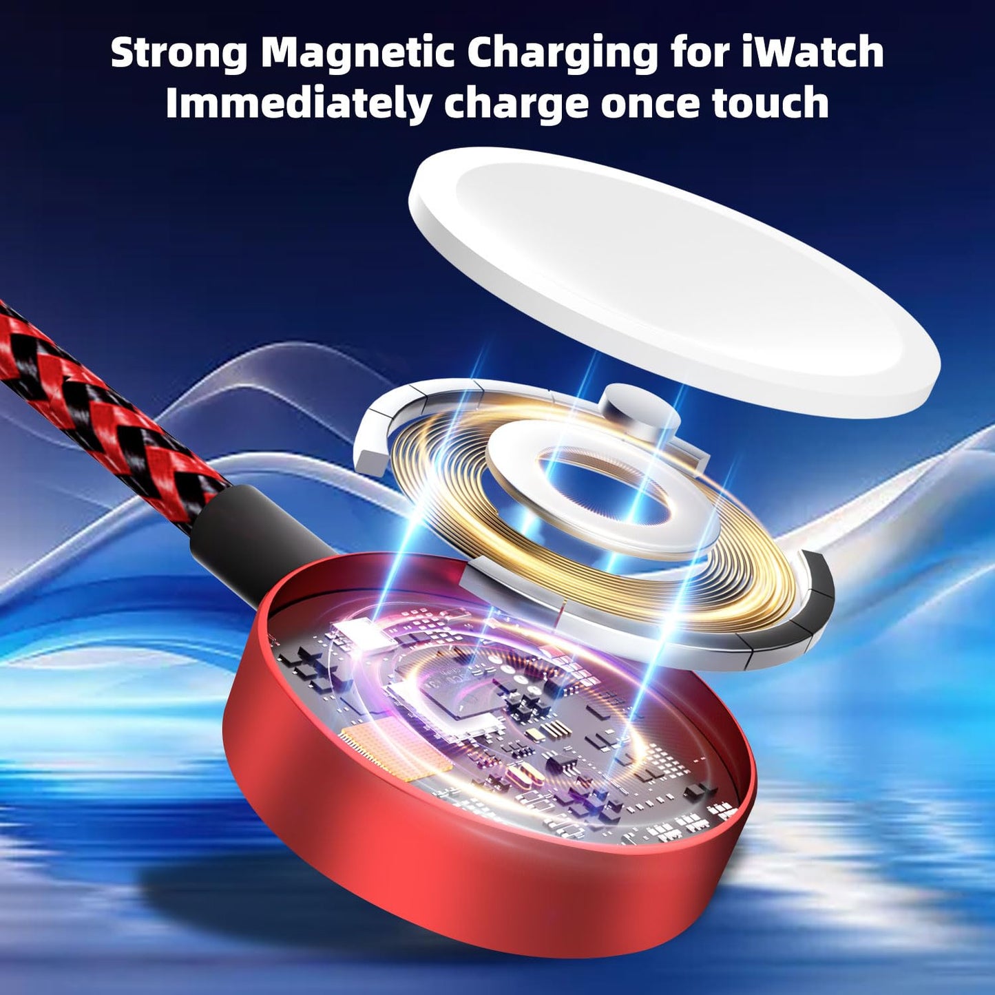 Travel Essentials 4in2 Multi Charging Cable for Apple Watch Charger,USB A/C to Dual Type C/IP/iWatch Charger,Travel Chargers for Multiple Devices Compatible with iWatch Series&iPhone 16-12 5FT