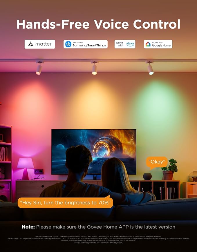 Govee E12 Led Bulb, Smart Light Bulbs Work with Matter, Alexa, Google Assistant, WiFi Candelabra Bulbs 40 Watt Equivalent, RGBWW Color Changing Light Bulb, 2.4Ghz Only, 450 LM, 4 Pack