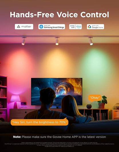 Govee E12 Led Bulb, Smart Light Bulbs Work with Matter, Alexa, Google Assistant, WiFi Candelabra Bulbs 40 Watt Equivalent, RGBWW Color Changing Light Bulb, 2.4Ghz Only, 450 LM, 4 Pack