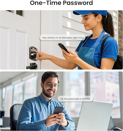 Veise KS02A Fingerprint Keyless Entry Door Lock, Auto Lock, Electronic Keypad Deadbolt for Front Door, Biometric, Anti-Peeping Password, Easy Install, Oil Rubbed Bronze