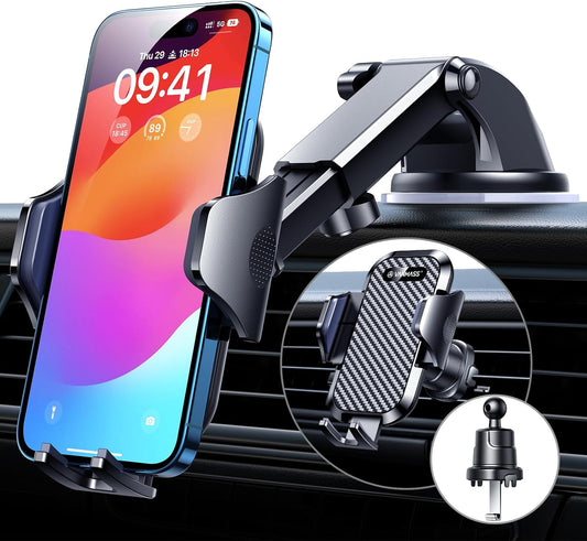 VANMASS Car Phone Holder 2025 Ultimate Military-Grade Phone Holder for Your Car Windshield Dashboard【Newest Best Strongest】 Cell Phone Car Mount with Patent & Safety Certs for iPhone Samsung Android