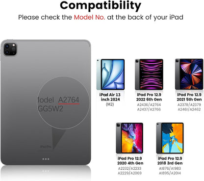 Nillkin for iPad Air 13 inch M2 2024 M3 2025 Keyboard Backlit Bumper Case for iPad Pro 12.9 (3rd, 4th, 5th and 6th gen) Detachable Keyboard with Built in trackpad, Stand,US English - Elite Black