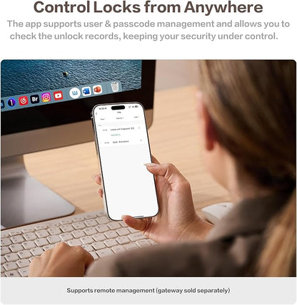 Keylynx 4-in-1 Smart Door Lock with APP Control, Fingerprint Door Locks with Keypad Deadbolt, Keyless Entry Door Lock with Auto-Locking, 16-Month Battery Life Deadbolt Lock, Easy Installation
