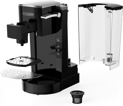 BLACK+DECKER Family Single Serve K-Cup Brewer: Large 50oz Water Reservoir, Versatile Ground Coffee & K-Cup Compatibility, Adjustable Tray for Travel Mugs