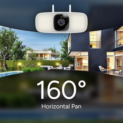 Lorex Connect 2K Floodlight Wi-Fi Security Camera | New Connect App | 160° Pan Coverage | Person Detection | Live Auto-Tracking | Color Night Vision | 2-Way Talk | Cloud & Local Storage Option