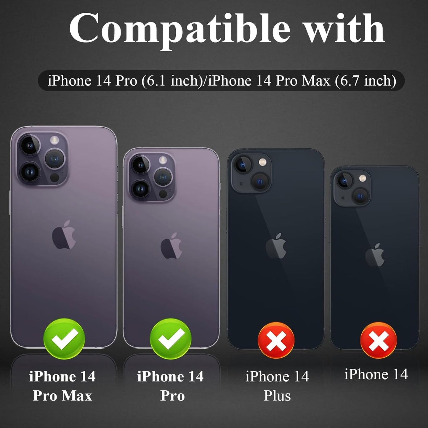 YWXTW Designed for iPhone 14 Pro/iPhone 14 Pro Max Camera Lens Protector Bling, [New Glitter Design] Individual Metal Tempered Glass Camera Cover Accessories Case Friendly, 1 Set (Black Glitter)