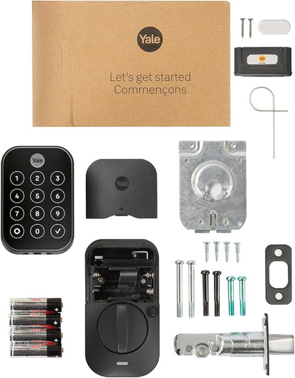 Yale Assure Lock 2 Touch Deadbolt, Black Suede Key-Free Smart Entry Door Lock with Wi-Fi Connected Touchscreen Keypad and Fingerprint Scanner for Code Entry and Remote Access, YRD450-F-WF1-BSP