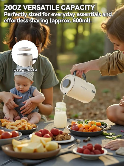 balbali 20oz Small Electric Kettle for Boiling Water - Collapsible Handle Mini Electric Kettle/Boiler for Tea - 400w Low Wattage Portable Kettle for Travel – White