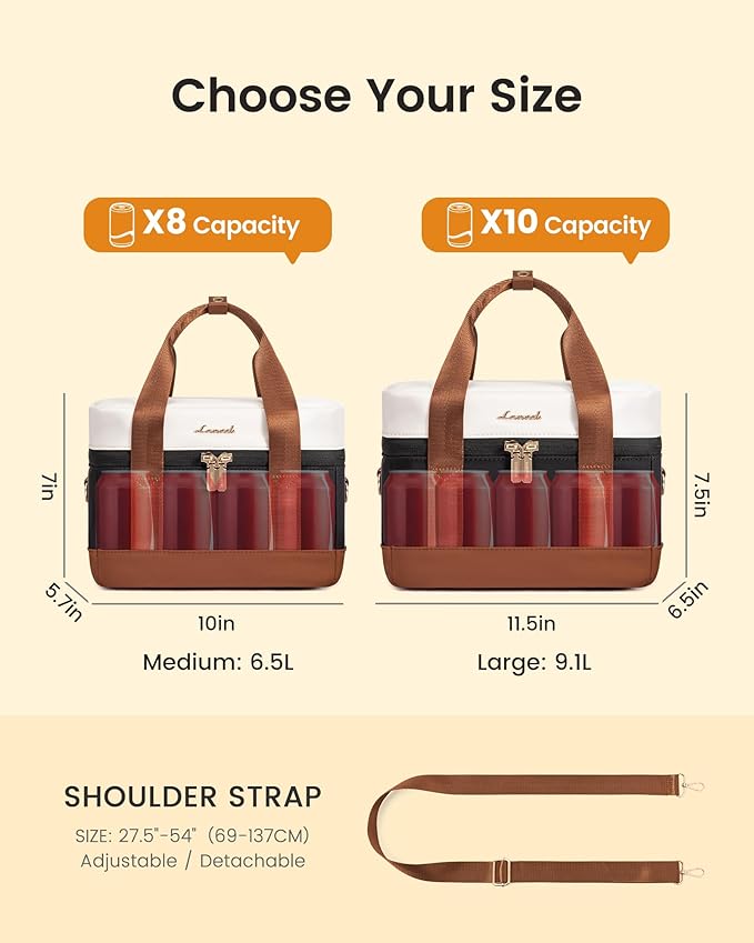 LOVEVOOK Insulated Lunch Bag for Women - Cute Lunch Box Cooler for Work, Picnic, and Beach, Coffee-khaki-black