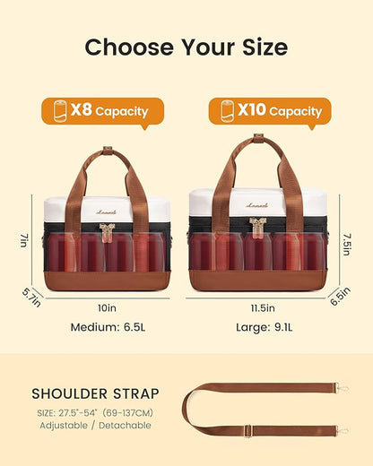 LOVEVOOK Insulated Lunch Bag for Women - Cute Lunch Box Cooler for Work, Picnic, and Beach, Black