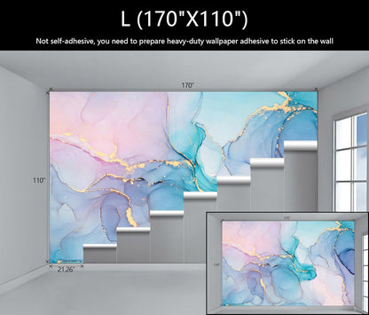 WFBHUA-Marble Wallpaper Mural Abstract Gold Art Background Wall Large Mural for Living Room Bedroom(Not Peel and Stick)