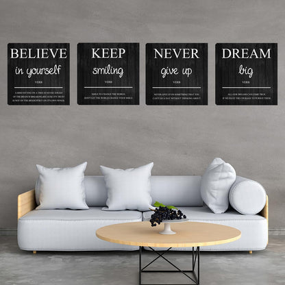 Inspirational Wall Art Office Decor, Motivational Wall Art Positive Painting Picture Quotes Prints Wall Decor for Bedroom,Living Room,Office,Classroom,Company Framed Artwork Ready to Hang 16”X16”X4