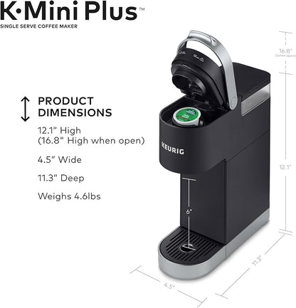 Keurig K-Mini Plus Single Serve Coffee Maker with Donut Shop Coffee Pods, 32 count
