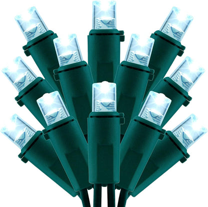 200 Count Cool White Wide Angle LED Christmas Lights, 66 ft Green Wire UL Certified Commercial Grade 5mm Holiday String Light Set (Cool White)