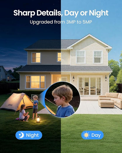 REOLINK Argus Eco+Solar Panel 2K 5MP Solar Security Camera Outdoor for Home Surveilance, Night Vision, Human/Car Smart Detection, 2.4G WiFi, No Subscription, Home Hub Compatible, Local Storage
