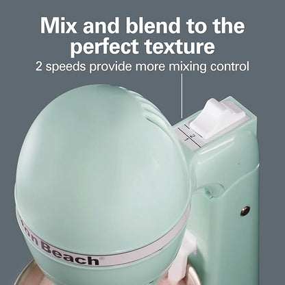 Hamilton Beach DrinkMaster Electric Drink Mixer, Retro Milkshake Maker & Milk Frother, 2 Speeds, Extra-Large 28 oz. Stainless Steel Cup, Mint