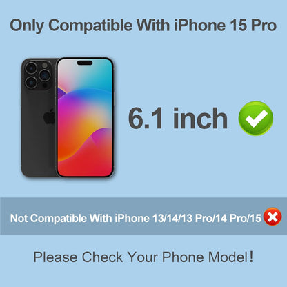 Compatible for iPhone 15 Pro Privacy Screen Protector Tempered Glass 6.1 Inch, Purple Gradient Anti Spy Anti Blue Light HD Easy Installation