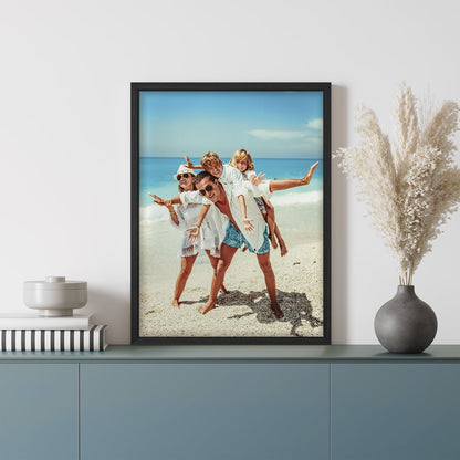 wall26 Custom Framed Poster Wall Art for Living Room, Bedroom Canvas Prints for Home Decoration Ready to Hang - 12"x16" Black