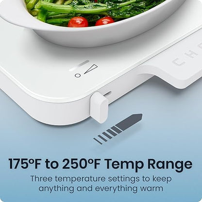 Chefman Everything Warmer Electric Warming Tray, 20” x 16” Modular Expanding Design, Graphene Full-Surface Heating, Food Warming Mat for Parties, Gatherings & Daily Use, Two Tempered Glass Panels