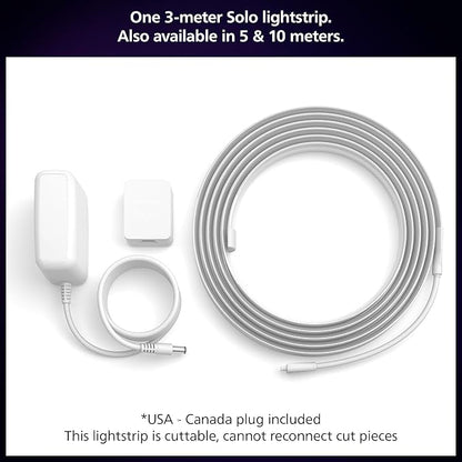 Philips Hue Indoor 10 Ft Smart RGBWW LED Solo Lightstrip Base Kit, Control with Hue App, Compatible with Alexa, Google Assistant and Apple HomeKit (Pack of 4)