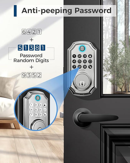 Keyless Entry Door Lock, Smart Deadbolt Lock with Handleset D180 & D280 (Fingerprint & Leveler)