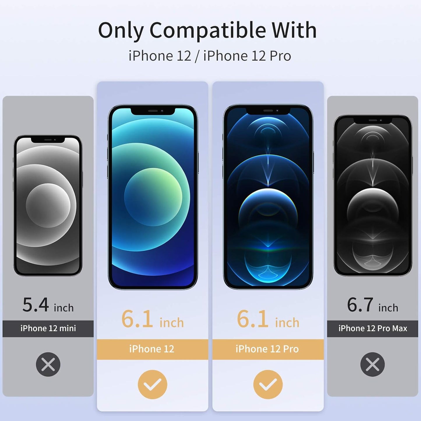 UNBREAKcable Shatterproof Tempered Glass Screen Protector for iPhone 12/12 Pro [3-Pack] [Easy Installation Frame] [9H Hardness] [99.99% HD Clear] [Bubble Free] for Apple 6.1''