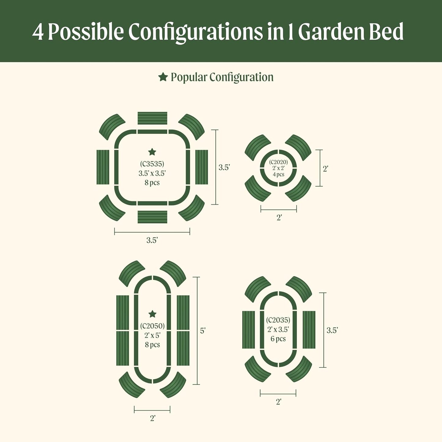 Vego garden 32" Extra Tall Raised Garden Bed Kits, 4 in 1 Modular Raised Planter Box for Vegetables Flowers Fruits Oval Metal Raised Garden Bed- Pearl White