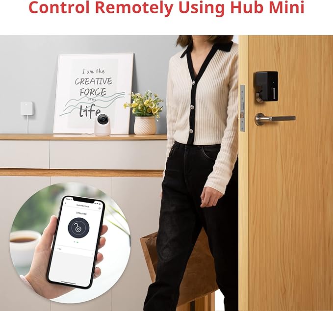 SwitchBot Smart Lock WiFi, Keyless Entry Door Lock, Smart Door Lock Front Door, Electronic Smart Deadbolt, Fits Your Existing Deadbolt in Minutes,Great for Airbnbs, Vacation Rentals and More
