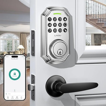 Keyless Entry Door Lock, Smart Deadbolt Lock with Handleset D180 & D280 (Keypad & Leveler)