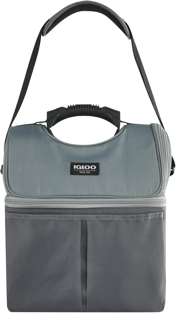 Igloo Gripper Soft Sided Cooler Bag | Insulated Dual Compartment Lunch Cooler