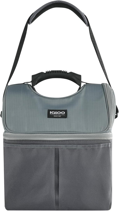 Igloo Gripper Soft Sided Cooler Bag | Insulated Dual Compartment Lunch Cooler