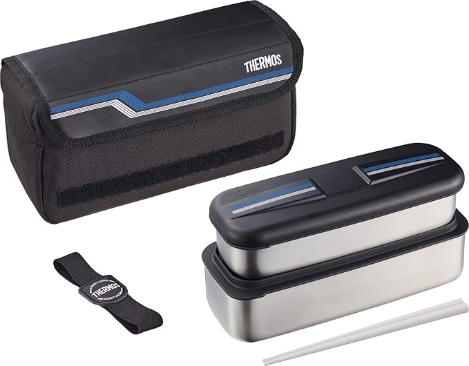 Thermos DSD-1104W L-BK Fresh Lunch Box, 3.4 fl oz (1,100 ml), Line Black