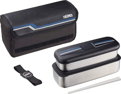 Thermos DSD-1104W L-BK Fresh Lunch Box, 3.4 fl oz (1,100 ml), Line Black
