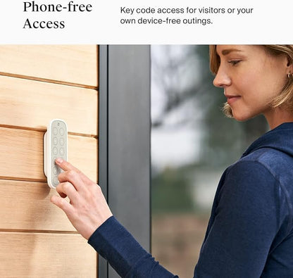Level Keypad - Compatible with Any Level Lock or Bolt - Weatherproof with LED Backlight - Bluetooth-Enabled Door Lock Accessory for Keyless Entry (White)