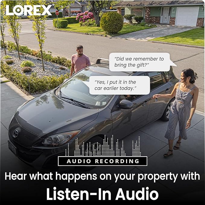 Lorex 4K 8MP IP PoE White Wired Security Dome Camera | Add-On Camera | Color Night Vision | Smart Motion Detection (Person/Vehicle) | Listen-in Audio | IP67 Weatherproof | Metal Housing